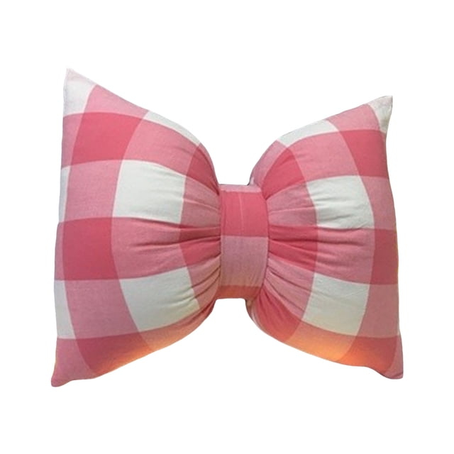 Pillow for Decorative Use Handmade Striped Bow Design Washable Car Neck Sofa Cushion Pillowcase for Home Comfort