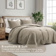 thumbnail image 2 of Notticasa Washed Comforter Sets 3 Piece,Soft and Cozy,Khaki,King,Washed Textured Wrinkled Design, 2 of 7