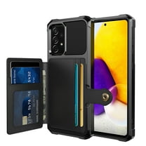 Dteck Case for Samsung Galaxy A53 5G,Flip Folio Leather Wallet Protective Shockproof Rugged Case with Credit Card Cash Slot Holder Kickstand Magnetic Closure Back Cover,Black