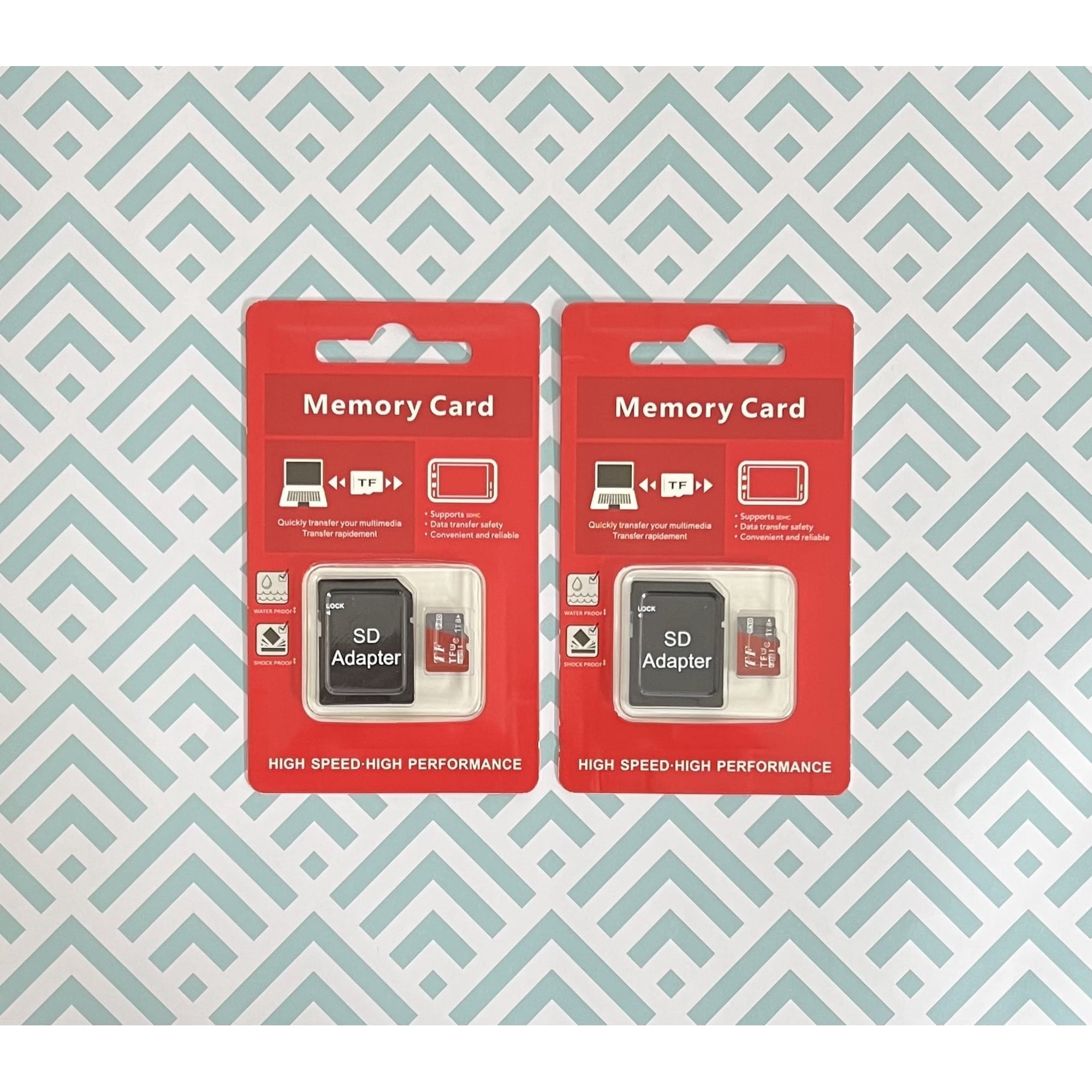 2 Pack x 1 TB Universal SD Micro TF Memory Card with Adapter, Universal Compatible with Electronic, Work for Tablets, Smartphones, Drone, Camera, Security Camera, GPS, etc