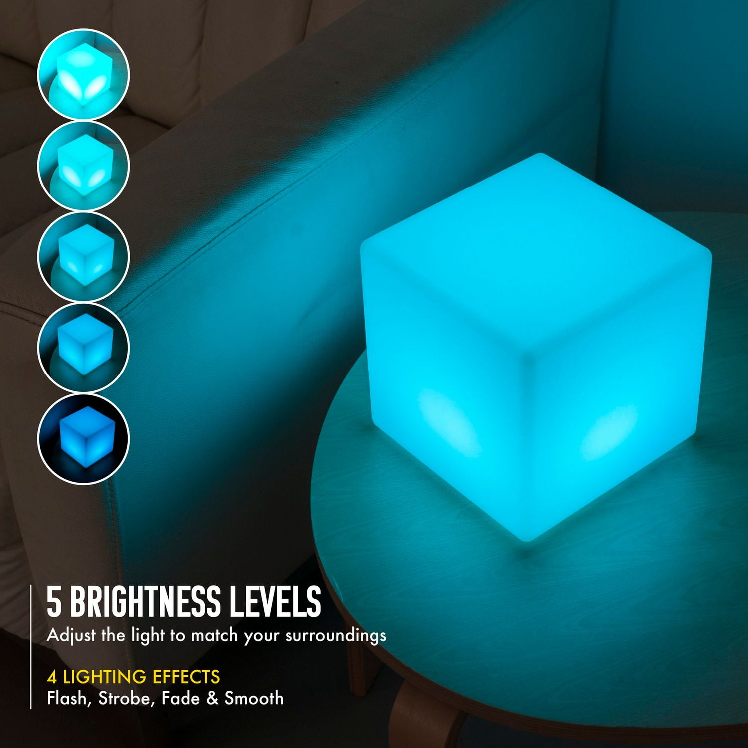 INNOKA 12" LED Cube Light Waterproof & Cordless [Large Glow Cube