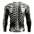 thumbnail image 4 of Men Full Skeleton Bone Print Crew Neck Long Sleeve T-Shirt, Loose Fit Gothic Halloween Graphic Casual Streetwear Tee Top(White1,XXXL), 4 of 4