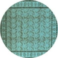 thumbnail image 1 of Ahgly Company Indoor Round Oriental Light Blue Industrial Area Rugs, 8' Round, 1 of 4