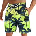 thumbnail image 2 of ZRGHAOYLQ Men Swim Trunks 2025 Summer Tropical Palm Tree Printed Beach Shorts Quick Dry Drawstring Hawaiian Swimming Shorts Big and Tall Holiday Boardshorts Swimwear, 2 of 4
