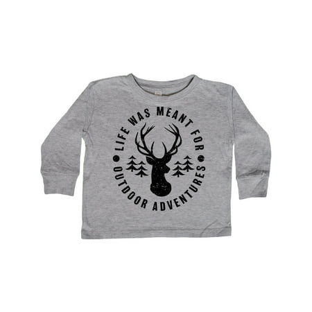 

Inktastic Life was Meant For Outdoor Adventures with Deer Gift Toddler Boy or Toddler Girl Long Sleeve T-Shirt