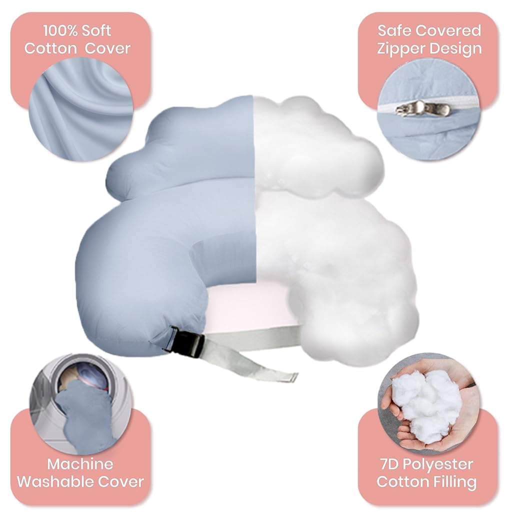 PILLANI Nursing Pillow for Breastfeeding, Breast Feeding Pillow for Mom & Baby Comfort, Baby Registry Search, Removable Cotton Cover, Adjustable Waist Strap, Baby Pillow, Newborn Pillow Supplies
