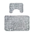thumbnail image 1 of Juego de 2 Alfombras Antideslizantes para Baño Perfecl Gris 80x50cm, 1 of 8