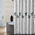 thumbnail image 3 of Cortina de ducha de tela, diseño impermeable y poliéster, secado rápido, dobladillo con peso, juego de cortinas de ducha para baño, duraderas y lavables con 12 ganchos, 3 of 8