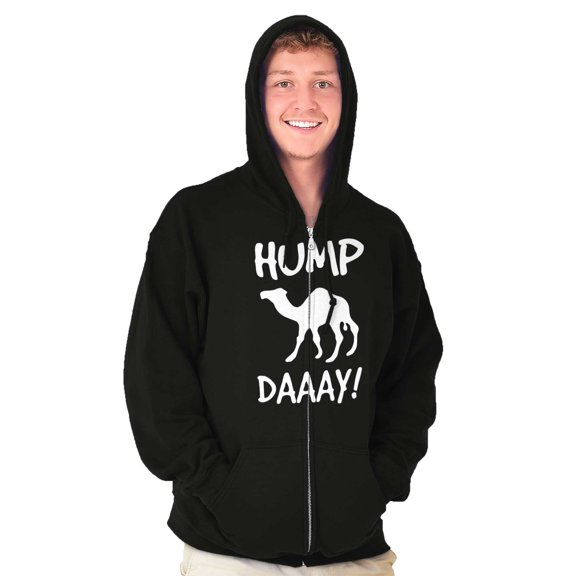 Hump Day Camel Wednesday Weekday Unisex Fleece Graphic Zip Up Hoodie Brisco Brands 2X