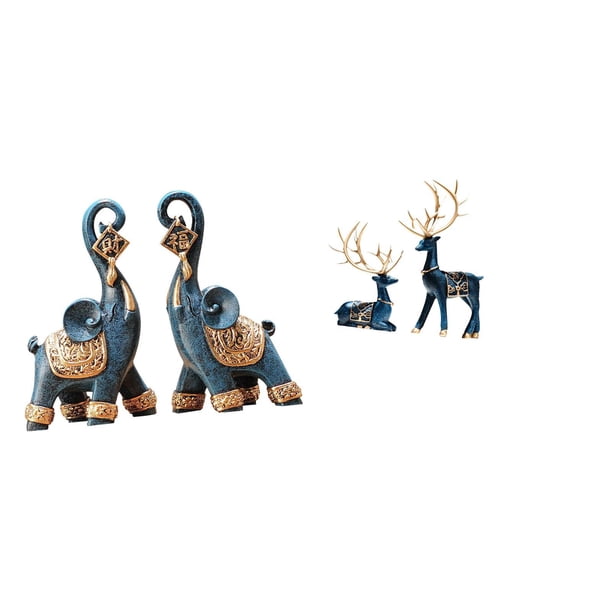 Figura de elefante,Figuras de elefantes,estatuas,adornos de animales,Estatua de alce y ciervo,Figuras de alce y ciervo,decoración del hogar,estatuas de resina,Estatua de escultura decorativa