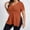 Orange, variant on Cotton Womens Tops Plus Size Ribbed Blouses Plain Short Sleeve Side Vent Orange Shirts for Women