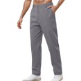 thumbnail image 2 of Sweatpants for Men Spring Summer Elastic Waist Straight Leg Relaxed Fit Business Casual Pants Trousers with Pockets, 2 of 9