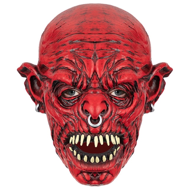 Casco de látex con forma de máscara de Halloween Red Devil para Bar Dance T