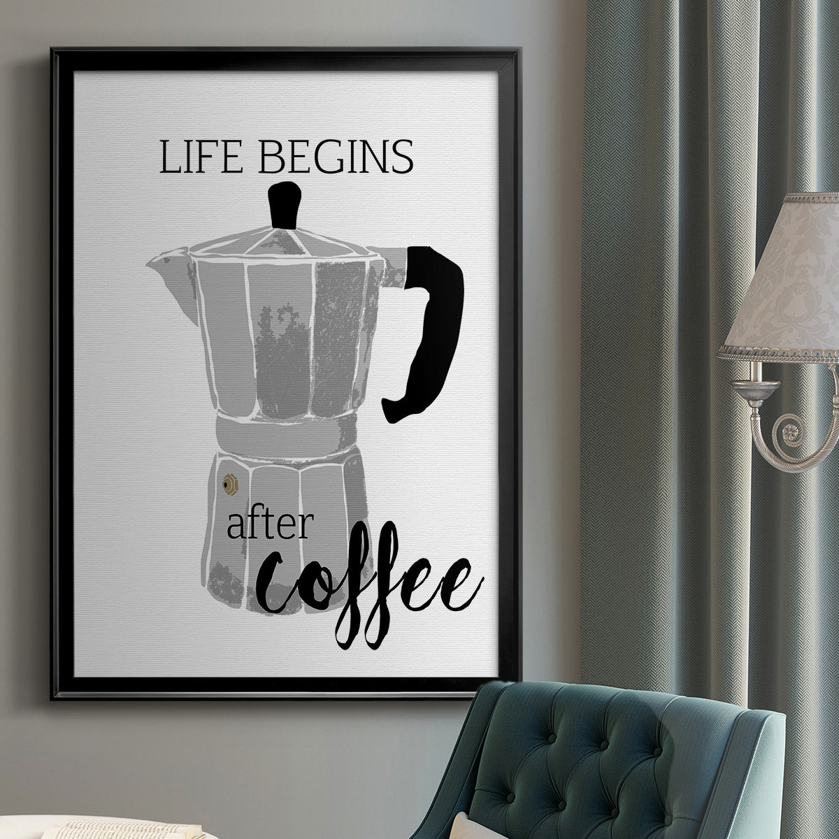 Begins After Coffee Premium Framed Print - Ready to Hang