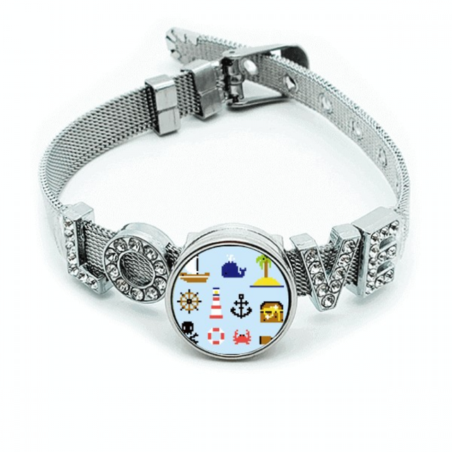 El verano de vela treasue Hunt pixel Pulsera pulsera pulsera de cristal amor pulsera ajustable