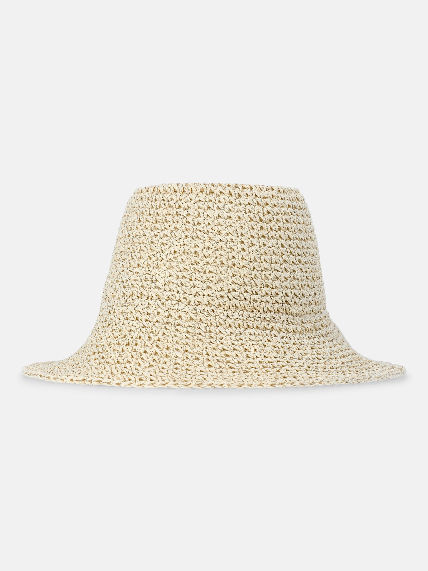 Time and Tru Women's Crochet Bucket, Light Natural