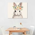 thumbnail image 3 of JEUXUS Rabbit Canvas Wall Art Nursery Artwork Canvas Animal Picture With Flowers Cute Wall Art Bunny Funny Animal Picture Wall Decor Bunny Nursery Picture Cute Rabbit Poster Painting, 3 of 5