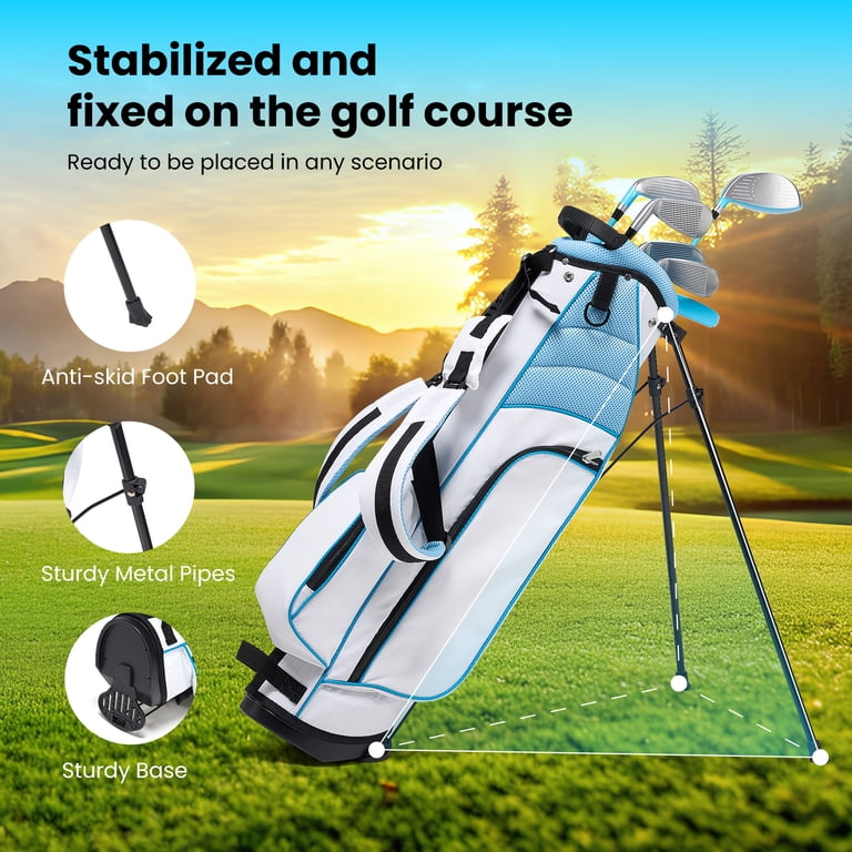 Naipo 6 Piece Junior Golf Club Set with Stand Bag, Light Blue photo 5