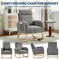 thumbnail image 7 of Modern Nursery Chair,Rocking Chair with High Backrest Armchair,PU Glider Accent Reading Chairs Padded Seat for Living Room,Bedroom,Dark Grey, 7 of 7