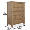 thumbnail image 4 of Steve Silver Riverdale Rustic Vertical Dresser with 5 Drawers and Felt Interior, Brown, 4 of 7