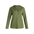 thumbnail image 4 of Time and Tru Women's Ribbed Tunic Hoodie, Sizes S-XXXL, 4 of 5