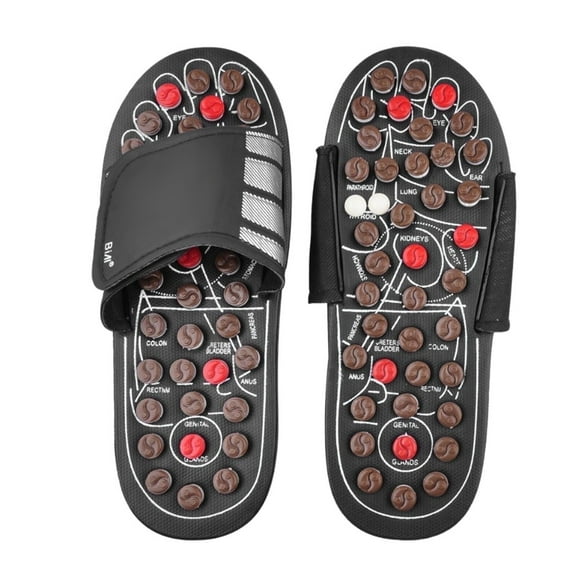 Amdohai Acupressure Massage Slipper Foot Massager Stone Acupoint Massage Slippers Shoes Reflexology Sandals for Men Women Black S/M/L/XL