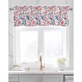 thumbnail image 2 of Red Blue Leaf Kitchen Valances for Windows Farmhouse Linen Window Valance Curtain for Living Room Window Treatment Summer Vintage Botanical Branch Valance Rod Pocket Topper Drape, 60 x 18 Inch, 2 of 6