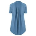 thumbnail image 3 of Fesfesfes Plus Size Shirts for Women Casual Lace Patchwork Solid Color Short Sleeves Blouse V-Neck Henley Neck Tees Shirts Buttons Down Tops, 3 of 3