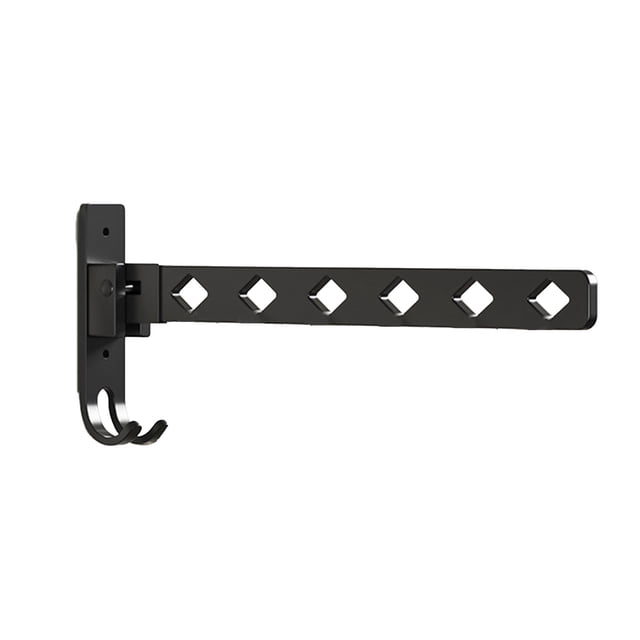 Clothes Drying Rack Foldable Black Wall Mounted Clothes Drying Rack with Universal Hook Type for Bathroom and Indoor Use Drying Rack Clothing