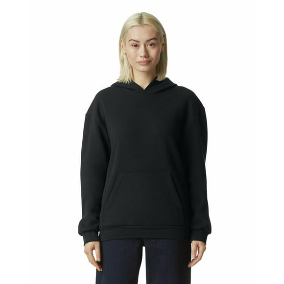 American Apparel Unisex Reflex Fleece Pullover Hoodie Sweatshirt, GRF498AA, Black, Medium