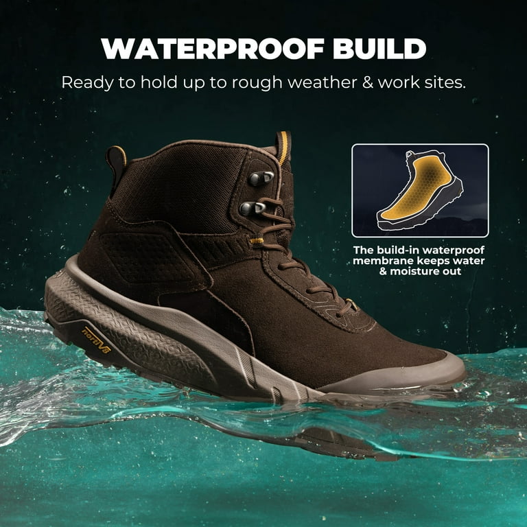 NORTIV 8 Waterproof Composite Toe Work Boots for Men – Lightweight
