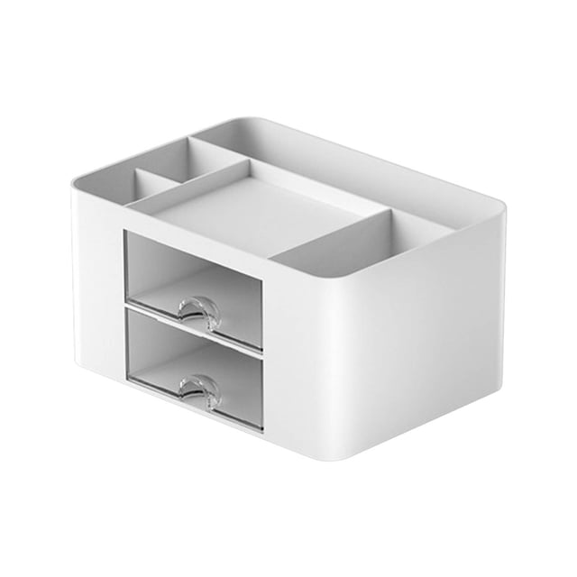 Organizador de suministros de escritorio, multifuncional, de gran capacidad, con cajón de doble capa para bolígrafos.