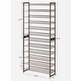 thumbnail image 6 of 12-Tier Shoe Rack Tall Metal Shoe Storage Organizer for Closet Set of 2/6-Tier Big Stackable Shoes Rack Shelf Adjustable Feet & Slanted Shelves Holds 48-60 Pairs Bronze, 6 of 8