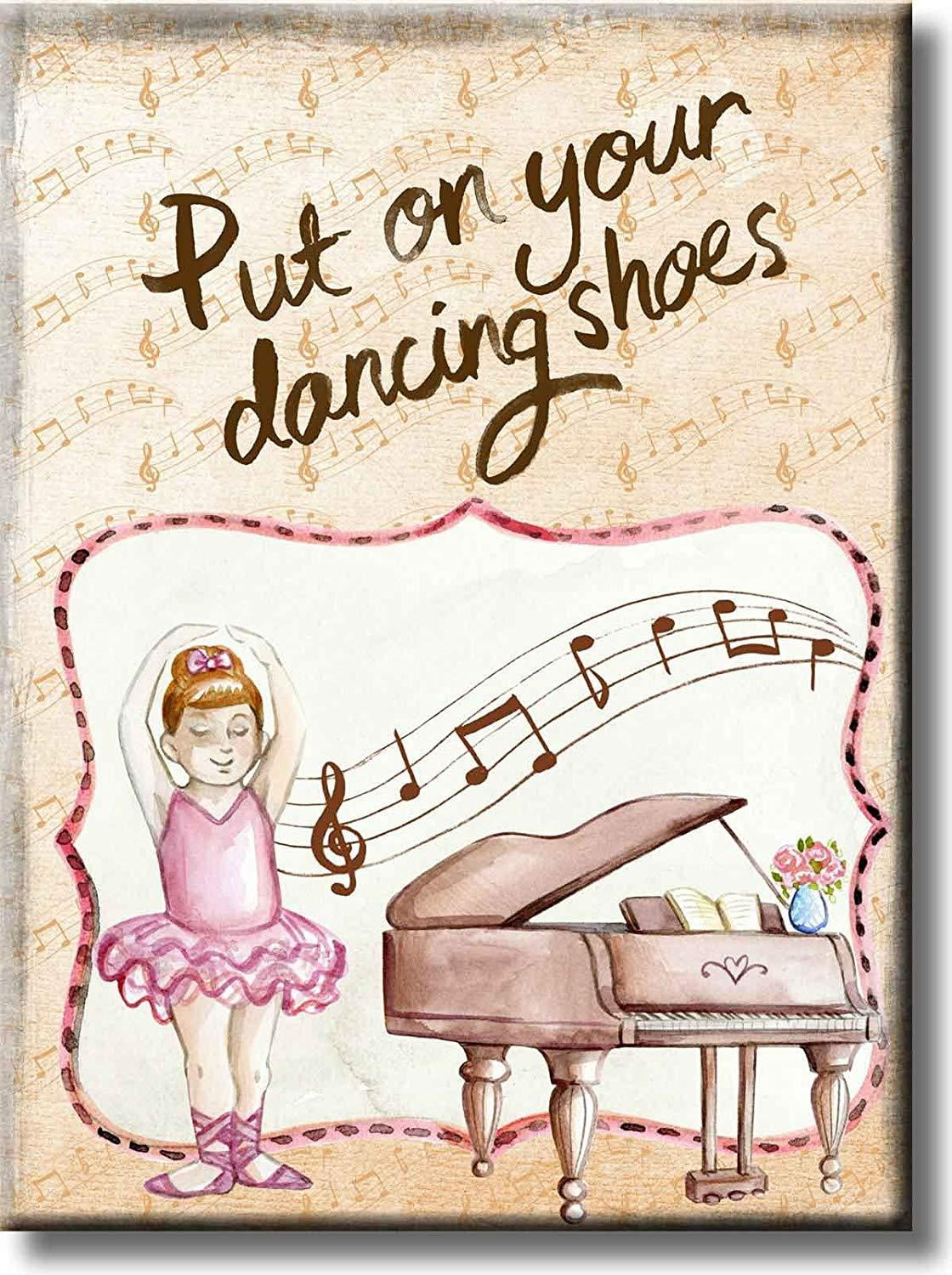 Put on Your Dancing Shoes, Dance Vintage Picture on Stretched Canvas