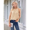 thumbnail image 5 of Sequin Halter Tops for Women Sleeveless Sparkly Shiny Tank Tops Ruched Flowy Sparkly Party Shirt Champagne Color XXL, 5 of 8