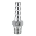 thumbnail image 2 of Hose Connector Stainless Steel SS304 Male Thread Pipe Fitting Barb Hose Tail Connector BSP, 2 of 3