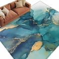 thumbnail image 6 of Teal Blue Marble Area Rug 5x7 Washable Rug Non Slip Modern Abstract Texture Art Ombre Large Area Rug Soft Stainresistant Indoor Floor Carpet for Living Room Bedroom Home Office Dining Room Nursery, 6 of 8