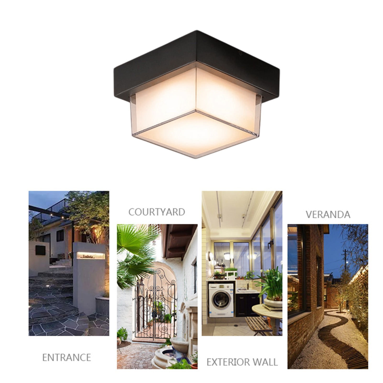 Qholemyo Outdoor Waterproof Ceiling Light Easy Modern Terrace Entrance Hallway Courtyard Balcony Wall Light Light Fixtures Ceiling Mount Ceiling Light Fixture