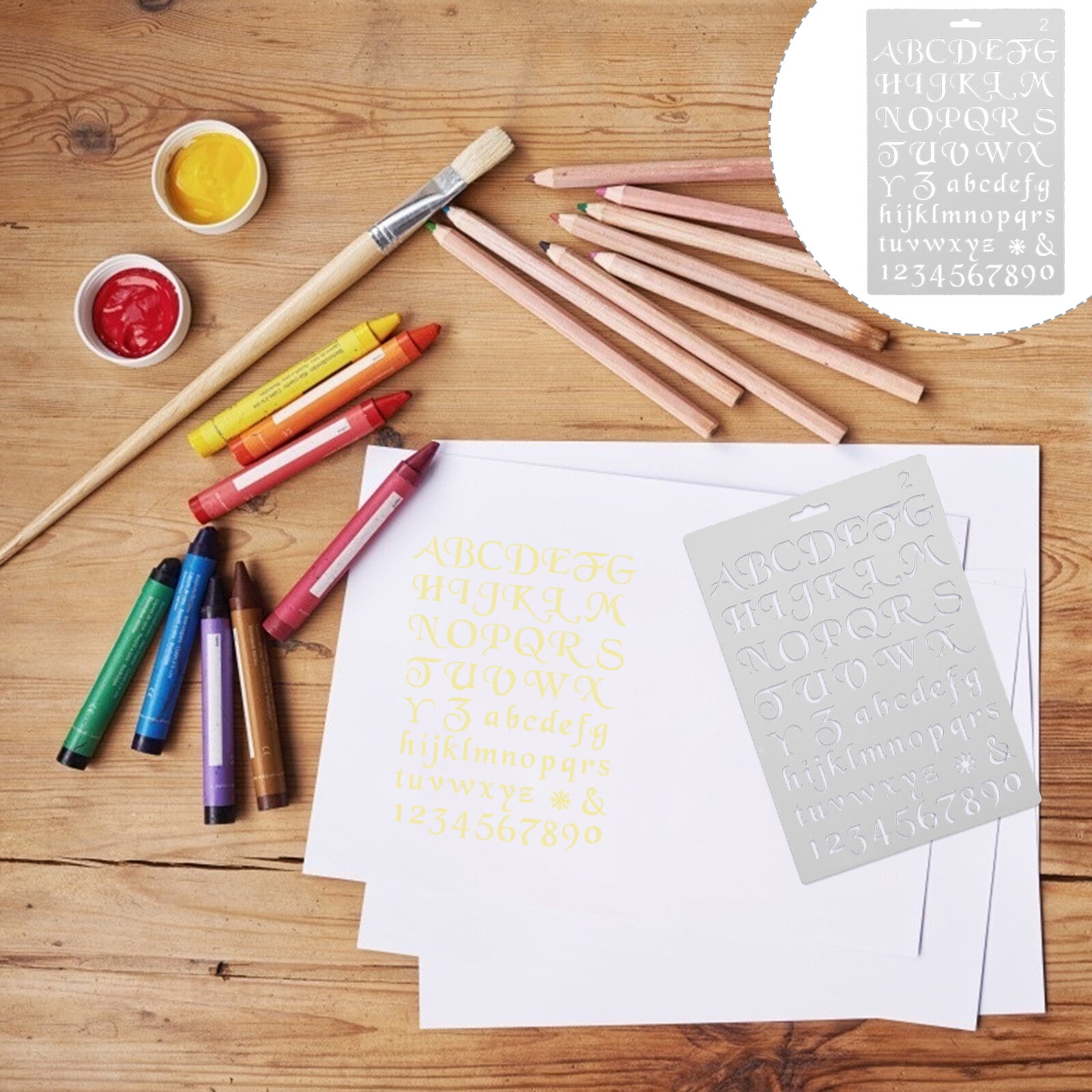 Raindrops 36-Piece Productivity Stencil Set with Alphabet Templates for Journals and Planners