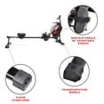 thumbnail image 2 of Sunny Health & Fitness Elite Water Rowing Machine with High Resistance Vertical Tank, Exclusive Bluetooth SunnyFit App, 2 of 9