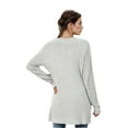 thumbnail image 3 of Women'S 2025 Fall Fashion Cardigan Soft Knit Cardigan for Women Long Sleeve Open Front Coat with Pockets Light gray XL, 3 of 9