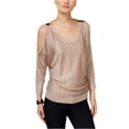 thumbnail image 3 of I.N.C Womens Metallic Cold-Shoulder Knit Sweater, Pink, Medium, 3 of 3