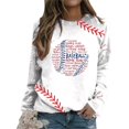 thumbnail image 2 of Holzkary Baseball Sweatshirt for Womens 2025 Round Neck Long Sleeve Top Hoodless Sweatshirt Long Sleeve Comfy Baseball Shirts Softball Crewneck Graphic Pullover Top 2025 Fall Sweatshirts White L, 2 of 5