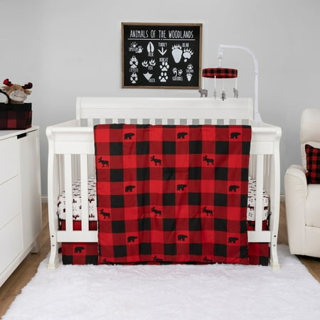 UPC: 0846216064012 | Sammy & Lou 3 Piece Buffalo Check Bedding Set Infant Red Microfiber