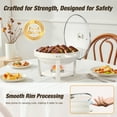 thumbnail image 6 of WARMOUNTS White Chafing Dishes for Buffet 2 Pack, 5QT Maifanite Coating Round Chafing Dish Buffet Set, Rolled-Rim Glass Lid & Lid Holder for Parties Serve Wedding Birthday Church Event, 6 of 11