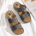 thumbnail image 4 of Juebong Sandals clearance Leather Sandals Women Dressy Summer 2024 Peep Toe Platform Sandals Shoes Beach Wedges Ladies Flip Flops Orthopedic Sandals, 4 of 5