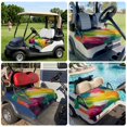 thumbnail image 6 of Golf Cart Seat Covers for 2 Seater,Colorful Pigment Microfiber Cart Seat Towel Blanket,Abstract Color Block Oil Painting Absorbent Breathable Non Slip Bench Seats Protector for Golf Course 51"x31", 6 of 9