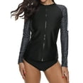 thumbnail image 4 of Charmo Women's Long Sleeve Rashguard Swimsuit Zip Front Sun Protection Swim Shirt UPF 50+, 4 of 6
