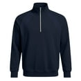 thumbnail image 5 of QSAWXQZ Men's Solid Sweatshirt Long Sleeve Quarter Zip Stand Collar Pullover Top for Spring Navy 3XL, 5 of 5