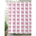 thumbnail image 2 of Pink Bow Ribbon Shower Curtain Set, Waterproof Shower Curtains for Bathroom, Bowknot Bow Tie Aesthetics Minimalist Washable Fabric Cloth Bath Curtain for Bathtub Decoration with Hooks 72x78 Inches, 2 of 6